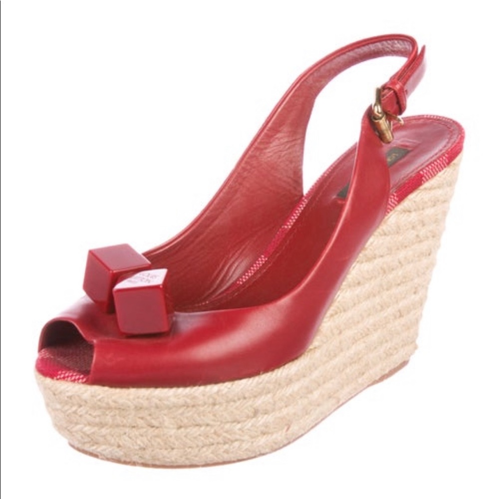 Louis Vuitton sling back wedges - Picture 1 of 10